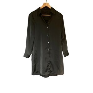 Current Air Black Button-Up Tunic Top